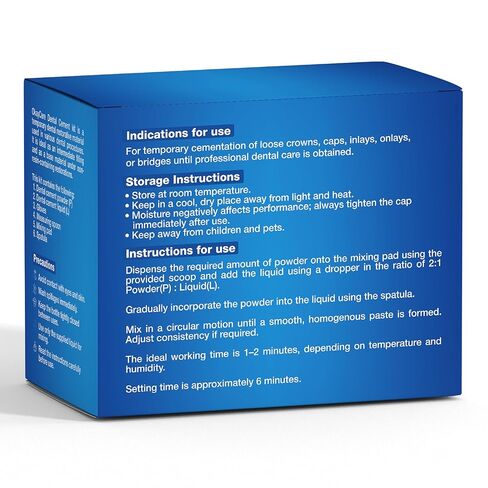 Zinc Oxide Eugenol Dental Cement Kit – Instant Tooth Repair, Cap, Crown & Bridge Filling | Ultra Strong & Pulp-Soothing Formula | Long Lasting - Easy Mix-and-Use Dental Adhesive for DIY, Home & Clinic in Kuwait