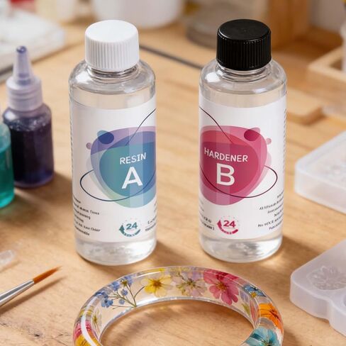 Epoxy Resin,A250ml B250ml Clear No-Bubble Glue | Casting Art Resin - for Adults Men Women Beginner Home Art Casting DIY in Kuwait