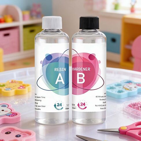 Epoxy Resin,A250ml B250ml Clear No-Bubble Glue | Casting Art Resin - for Adults Men Women Beginner Home Art Casting DIY in Kuwait