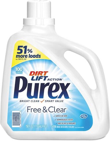 منظف ​​الغسيل السائل Purex Free & Clear للبشرة الحساسة، 115 حمولة، 150 أونصة (عبوة من 4 قطع) in Kuwait