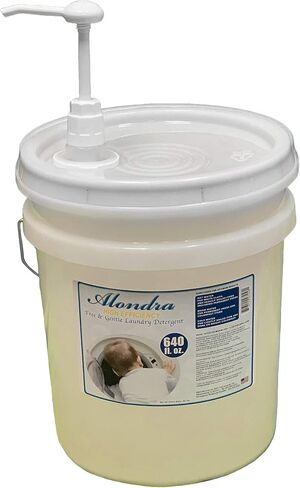 Alondra Free and Gentle Hypoallergenic Unscented Ultra Concentrated HE Liquid Laundry Detergent 640 fl. oz. 5 Gallon Bucket with Dispensing Pump (Approx. 426 Loads) in Saudi Arabia