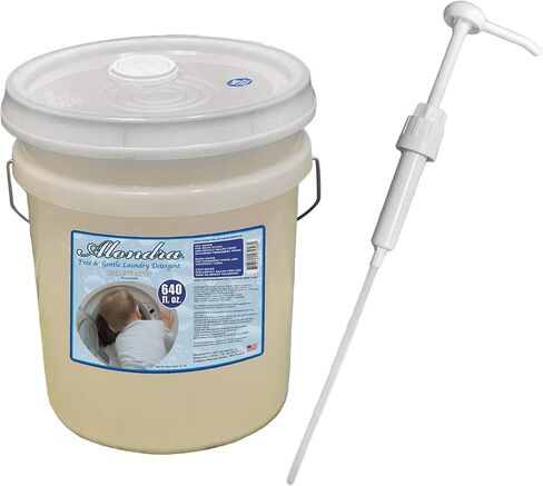 Alondra Free and Gentle Hypoallergenic Unscented Ultra Concentrated HE Liquid Laundry Detergent 640 fl. oz. 5 Gallon Bucket with Dispensing Pump (Approx. 426 Loads) in Saudi Arabia