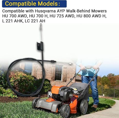 RuiQalith 532424983 Engine Zone Control Cable, Replaces 532164322, Compatible with Husqvarna AYP Walk-Behind Mowers HU 700 AWD, HU 700 H, HU 725 AWD, HU 800 AWD H, L 221 AHK, LC 221 AH - 1 Pack in Kuwait