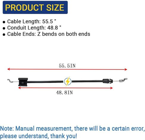 RuiQalith 532424983 Engine Zone Control Cable, Replaces 532164322, Compatible with Husqvarna AYP Walk-Behind Mowers HU 700 AWD, HU 700 H, HU 725 AWD, HU 800 AWD H, L 221 AHK, LC 221 AH - 1 Pack in Kuwait