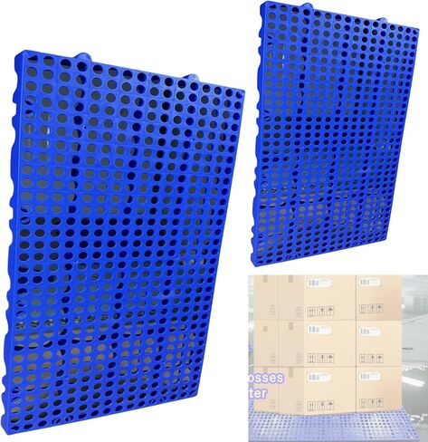 لوحتان بلاستيكيتان من النوع ذو الفتحة المستديرة مقاس واحد 23.6 × 15.7 × 2 بوصة مناسبة للمرآب، والمنصات البلاستيكية المنزلية للخارج، منصة تحميل تصل إلى 4500 رطل، ربط مجاني، وضع تعسفي. in Kuwait