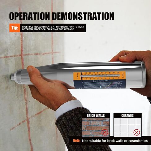 GOYOJO Concrete Rebound Hammer, 1450.38-8702.26 psi (10-60 MPa) Tool for Concrete Strength Testing and Construction Quality Inspection, High Accuracy Durable Hardness Tester with Carrying Case in Kuwait