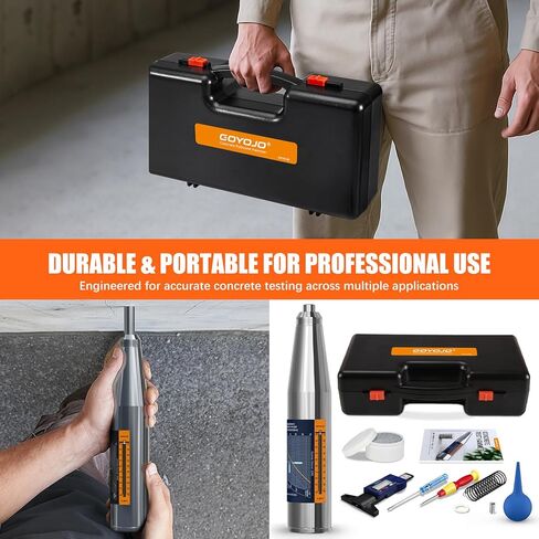 GOYOJO Concrete Rebound Hammer, 1450.38-8702.26 psi (10-60 MPa) Tool for Concrete Strength Testing and Construction Quality Inspection, High Accuracy Durable Hardness Tester with Carrying Case in Kuwait