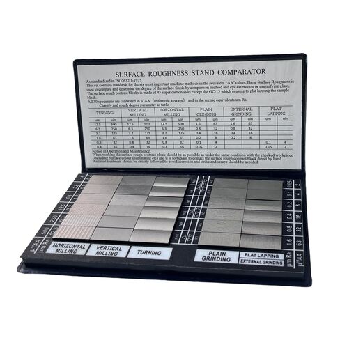 مقارنات خشونة السطح من DISJEST، مجموعة مقارنة تشطيب السطح بدقة Ra 0.05-12.5μm مع 30 عينة، أداة مقارنة ملموسة ومرئية لمراقبة الجودة في عمليات التصنيع والطحن in Kuwait