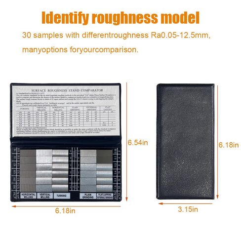 مقارنات خشونة السطح من DISJEST، مجموعة مقارنة تشطيب السطح بدقة Ra 0.05-12.5μm مع 30 عينة، أداة مقارنة ملموسة ومرئية لمراقبة الجودة في عمليات التصنيع والطحن in Kuwait