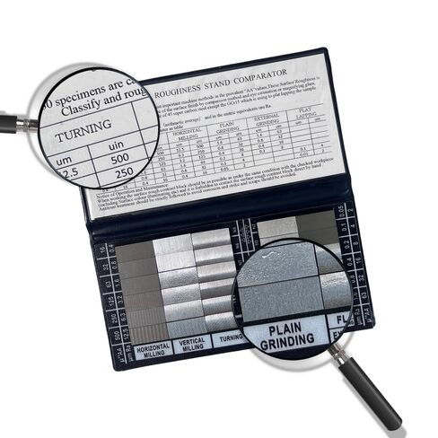مقارنات خشونة السطح من DISJEST، مجموعة مقارنة تشطيب السطح بدقة Ra 0.05-12.5μm مع 30 عينة، أداة مقارنة ملموسة ومرئية لمراقبة الجودة في عمليات التصنيع والطحن in Kuwait