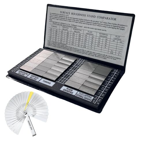 مقارنات خشونة السطح من DISJEST، مجموعة مقارنة تشطيب السطح بدقة Ra 0.05-12.5μm مع 30 عينة، أداة مقارنة ملموسة ومرئية لمراقبة الجودة في عمليات التصنيع والطحن in Kuwait