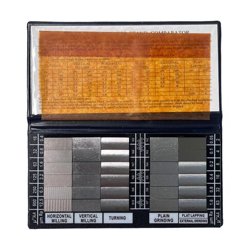 مقارنات خشونة السطح من DISJEST، مجموعة مقارنة تشطيب السطح بدقة Ra 0.05-12.5μm مع 30 عينة، أداة مقارنة ملموسة ومرئية لمراقبة الجودة في عمليات التصنيع والطحن in Kuwait