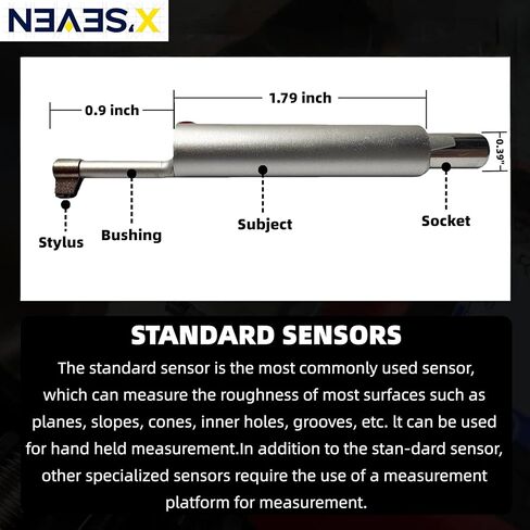 جهاز اختبار خشونة السطح المحمول، Ra/Rz/Rq/Rt، دقة 0.001 ميكرومتر، ISO، ANSI، DIN، JIS، تخزين البيانات والإخراج، كتلة المعايرة، NEAES'X S200 in Kuwait