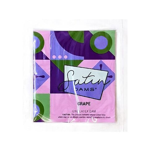 Satin Dams® Box of 100 Assorted Latex Oral Dams | Grape, Strawberry, Vanilla and Spearmint Scented Dental Dams | Bulk Hermetically Sealed Dams in Kuwait