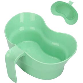 Green Emesis Basin with Handle - Kidney Shape Oral Care Spit Cup Vomit Bowls, Elderly Mouthwash Basin Tray Plastic Emesis Cup Sick Bows for Elderly Bedridden, 880cc in Kuwait