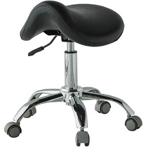 Ergonomic Adjustable Saddle Stool with Medical Wheels, Hydraulic Rolling Chair for Dentists & Hygienists, Easy Assembly Professional Stool (White Color) in Saudi Arabia