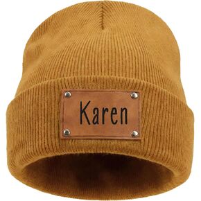 Custom Baby Beanie Hat Newborn Beanies Baby Boy Girl Leather Patch Winter Beanies for Infant Kids Toddler Adults in Kuwait