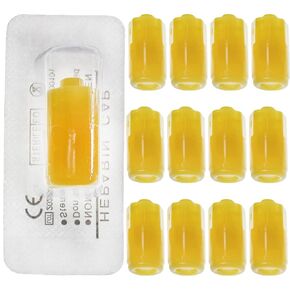 غطاء هيبارين للاستعمال مرة واحدة للقنية الوريدية، صمام قفل طبي للحيوانات البيطرية والمختبر (200، أصفر) in Kuwait