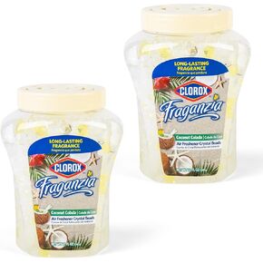 Clorox Fraganzia Air Freshener Crystal Beads Coconut Colada 12oz | Long-Lasting Air Freshener Beads 12 Ounces | Easy to Use Vented Jar Air Scent Beads for Homes, Bathrooms, Closets, Car or Office in Saudi Arabia