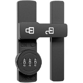 N10R-180 Degree Barn Door Lock Latch Fluorescent Secure Your Home Easily Install Keyless Entry Zinc Alloy Matte Black Easy to Us in Saudi Arabia