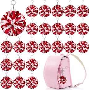 24 Pcs Cheer Pom Pom Keychain Cheerleader Gift Cheering Keyring Camp Team Gift in Saudi Arabia