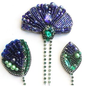 3pc/Set DIY Fashion Embroidery Rhinestone Beaded Patches for Clothing Embroidery red Flower Patches for Bags Tassel Decorative parches Appliques in Kuwait