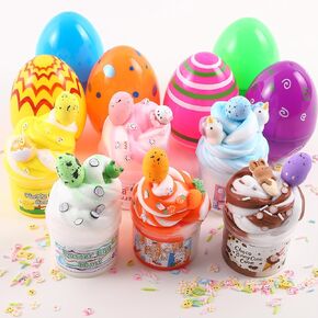 Easter Basket Stuffers for Kids, 4 Pack Prefilled Slime Eggs with Charms & Toys Inside, Easter Basket Essentials for Teens Girls Boys, Non-Toxic & Child Safe Egg Hunt Gifts in Kuwait