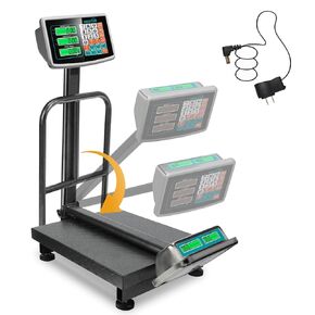 Computing Digital Platform Scale 660LB Foldable Floor Scale Dual-Sided LCD Display Postal Shipping Scale with KG/LB Conversion, AC/DC Power Supply for Weighing Boxes, Luggage, Packages in Saudi Arabia