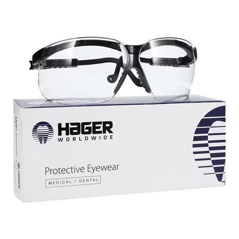 Hager 355810 Genesis Protective Eyewear Clear Lens Black Frame in Kuwait