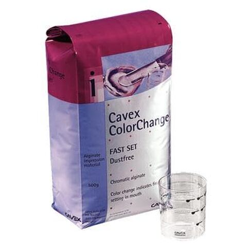 1 رطل Cavex Color Change Alginate Fast Set خالية من الغبار ومرنة للغاية (500 جم) مجموعة عادية، 25 ميكرومتر سهلة الخلط in Kuwait