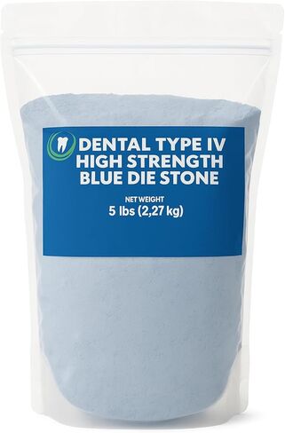 5 Pounds - Dental Lab Stone - Type IV High Strength Gypsum Die Stone - Blue - Reselable Bag with Pourin Scoop in Kuwait