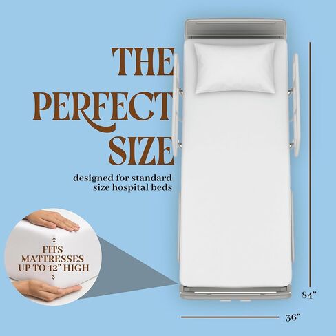 BLISSFORD - 2 Pack Fitted Hospital Bed Sheets with Elastic All Around for a Cotton Rich Soft Knitted Jersey Sheet, 36" x 84" x 12" in Kuwait