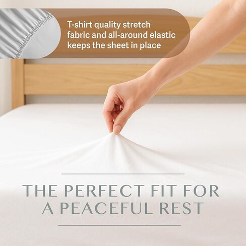 BLISSFORD - 2 Pack Fitted Hospital Bed Sheets with Elastic All Around for a Cotton Rich Soft Knitted Jersey Sheet, 36" x 84" x 12" in Kuwait