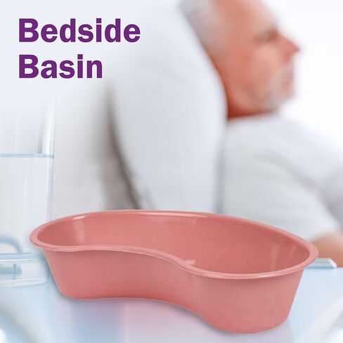 Kidney Shaped Emesis Basin - 5 Mauve Bedside Basin for Handwashing, Brushing Teeth, Ear Irrigation, and More - Good for Hospitals, Medical Facilities, and Home Use in Kuwait