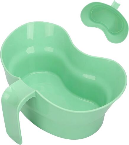 Green Emesis Basin with Handle - Kidney Shape Oral Care Spit Cup Vomit Bowls, Elderly Mouthwash Basin Tray Plastic Emesis Cup Sick Bows for Elderly Bedridden, 880cc in Kuwait