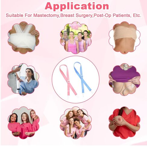 4Pcs Shower Lanyard with 2 Hooks for Mastectomy Drain Holder, Breast Cancer/Abdominal Debridement/Tummy Tuck Patients Surgical Drain Holder Breast Surgery After-Surgery Recovery Clips Accessories in Kuwait