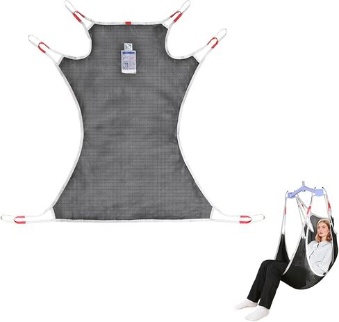 Full Body Patient Lift Sling – Heavy Duty 500lbs, Mesh Shower Sling for Home Use, Universal Medical Transfer Sling Compatible Suitable for Disabled,Elderly (L) in Kuwait