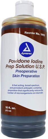 Dynarex Povidone Iodine Prep Solution USP, 16 Fluid Ounce (Pack of 5) in Saudi Arabia