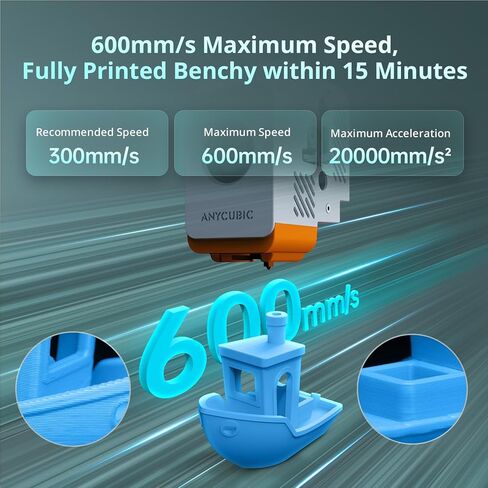 طابعة Anycubic Kobra S1 Combo ثلاثية الأبعاد متعددة الألوان، طباعة سريعة 600 مم/ثانية تسوية تلقائية مع معايرة تلقائية تطبيق Anycubic طباعة بنقرة واحدة 250 × 250 × 250 مم حجم البناء in Kuwait