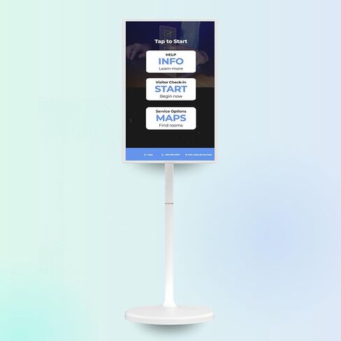 OptiSigns OptiKiosk 32 - كشك لافتات رقمية مزود بشاشة لمس مقاس 32 بوصة، وشاشة عالية الدقة بالكامل، وبرامج محملة مسبقًا للإدارة عن بُعد، ويلزم الاشتراك (مع حامل وبطارية قابلة لإعادة الشحن) in Kuwait