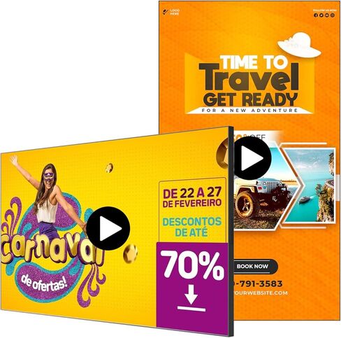 شاشة عرض اللافتات الرقمية Canlarriz مقاس 32 بوصة لوحة قائمة رقمية للمطاعم والمتاجر شاشة إعلانية 700 شمعة في المتر المربع فائقة السطوع FHD محرر محتوى ويب مجاني Android 2GB + 32GB in Kuwait