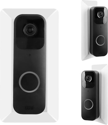 HOLACA Wall Plate with 35 Degree Left/Right Angled Wedge Mount for Blink Video Doorbell(2021-1st Gen)-[Hard ABS Material] (Black) in Kuwait