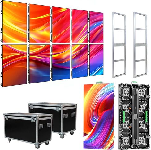 MKORMK P3.91 Portable LED Display Wall | 3840Hz High Refresh Rate, IP65 Waterproof with Aluminum Cabinet, Mounting Frame & Flight Case | for Stage, Concert, Event (8 Pack) in Saudi Arabia