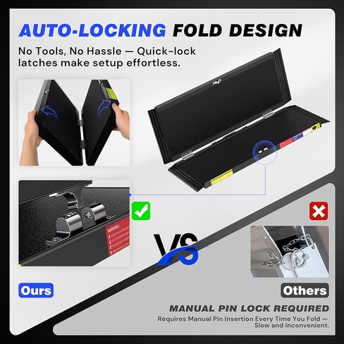Support Way 3FT Portable Wheelchair Ramp with Quick-Lock, Black Seamless Non-Slip Aluminum Folding Handicap Ramp,Threshold Ramp for Doorways, Wheel Chair Ramp for Home Steps, Loading Dock Plates in Saudi Arabia