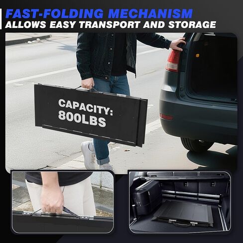 Support Way 3FT Portable Wheelchair Ramp with Quick-Lock, Black Seamless Non-Slip Aluminum Folding Handicap Ramp,Threshold Ramp for Doorways, Wheel Chair Ramp for Home Steps, Loading Dock Plates in Saudi Arabia