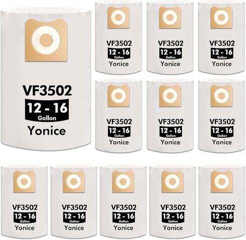 15 حزمة من أكياس مكنسة VF3502 المتوافقة مع مكنسة Ridgid سعة 12-16 جالون الرطب والجاف، 23743 ملحقات أكياس تجميع الغبار in Kuwait
