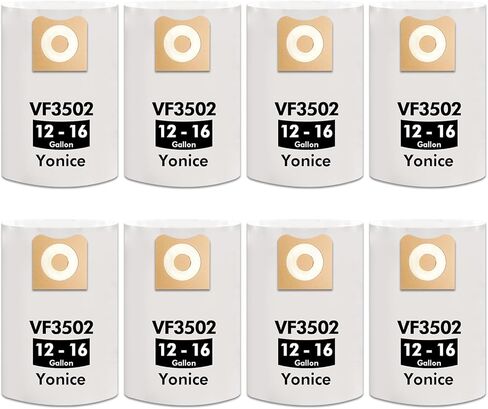 15 حزمة من أكياس مكنسة VF3502 المتوافقة مع مكنسة Ridgid سعة 12-16 جالون الرطب والجاف، 23743 ملحقات أكياس تجميع الغبار in Kuwait