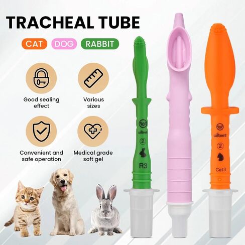 Vofeat Pet Veterinary Tracheal Blind Tube Kit for Dogs Support Various Types of Dogs Weighing 2-26 kilograms Direct use Without The Need for Endoscopy with a gastric Tube Inserted (D3) in Saudi Arabia