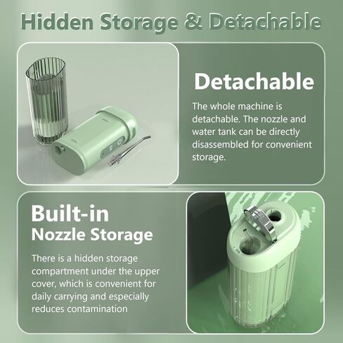 خيط تنظيف الأسنان المائي من لونا، جهاز تنظيف الفم المحمول مع 4 أوضاع، 5 أطراف تنظيف الأسنان، خزان مياه تلسكوبي 200 مل، مقاوم للماء IPX7، مزيل البلاك اللاسلكي القابل لإعادة الشحن للأسنان in Kuwait
