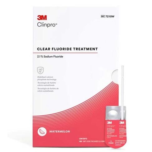 3M ESPE 7210W Clinpro Clear Fluoride معالجة البطيخ 100/Pk 0.5 مل in Kuwait